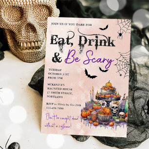 Eat Drink And Be Scary Halloween Party Invitation