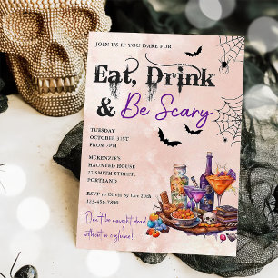 Eat Drink And Be Scary Halloween Party Invitation