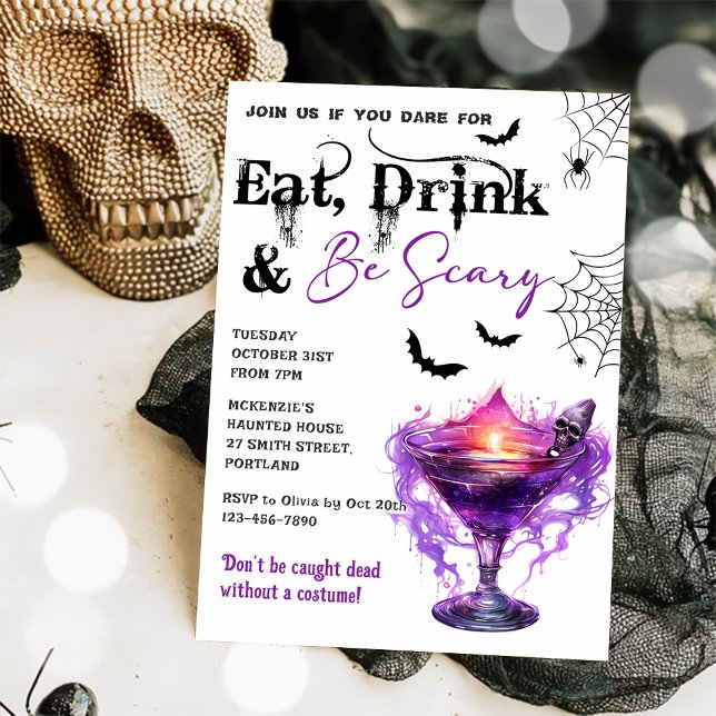Eat Drink And Be Scary Halloween Party Invitation (Creator Uploaded)
