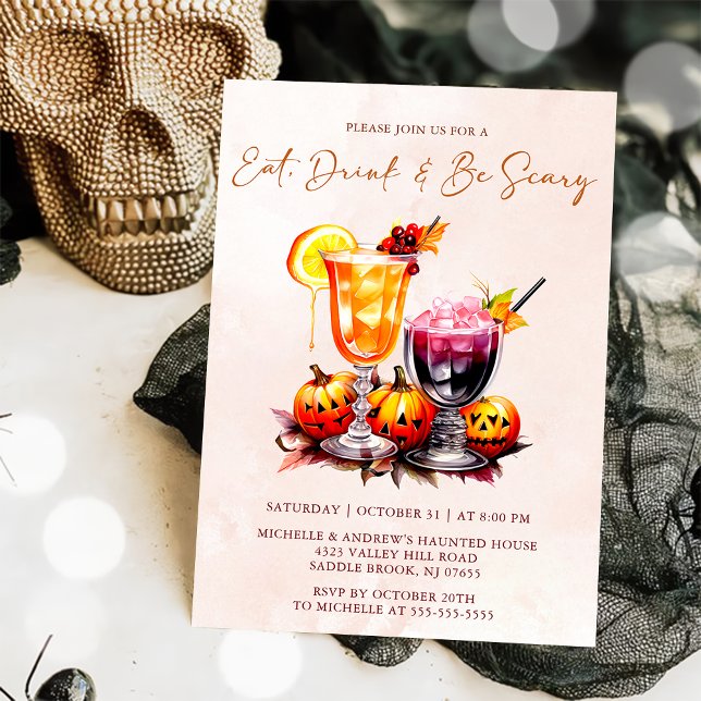 Eat Drink And Be Scary Halloween Party  Invitation (Creator Uploaded)