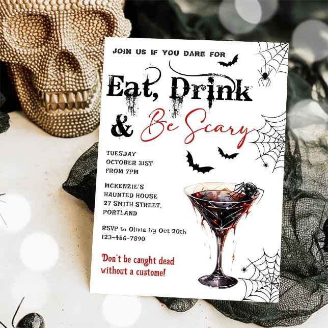Eat Drink And Be Scary Halloween Party Invitation (Creator Uploaded)