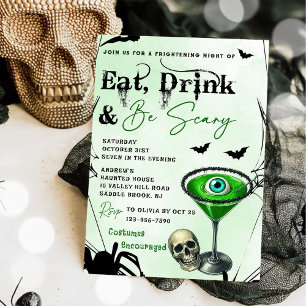Eat Drink And Be Scary Halloween Party Invitation