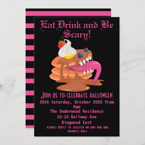 EAT DRINK AND BE SCARY HALLOWEEN PARTY INVITATION