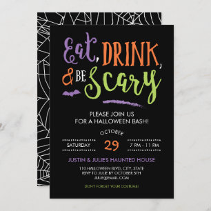 Eat Drink and Be Scary Halloween Party Invitation