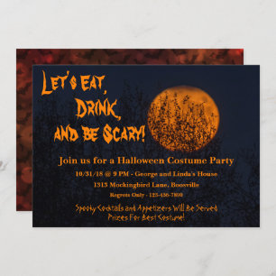 Eat, Drink and Be Scary Halloween Party Invitation