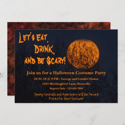 Eat Drink and Be Scary Halloween Party Invitation