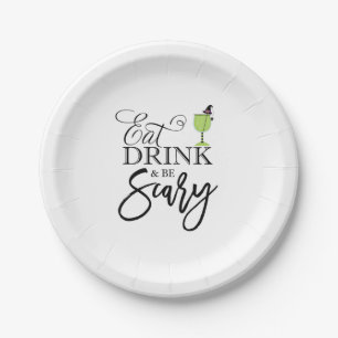 "Eat, Drink and Be Scary" Halloween Party Paper Plates