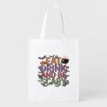 Eat Drink And Be Scary Halloween Party Spooky Desi Grocery Bag