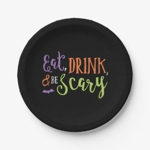 eat drink and be scary halloween plates