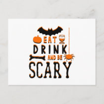 eat drink and be scary halloween postcard