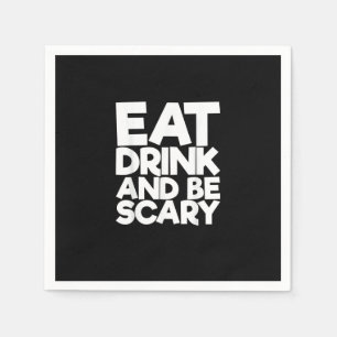 Eat Drink And Be Scary Halloween Retro Classic Napkins