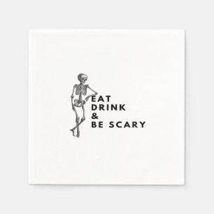 Eat Drink And Be Scary Halloween Skeleton Vintage Napkins