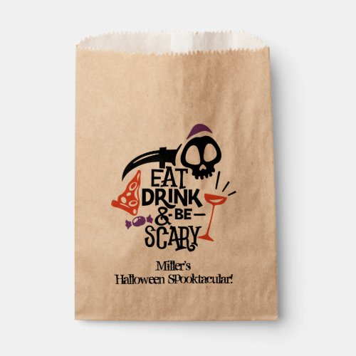 Eat Drink and Be Scary Halloween Treat Favor Bag