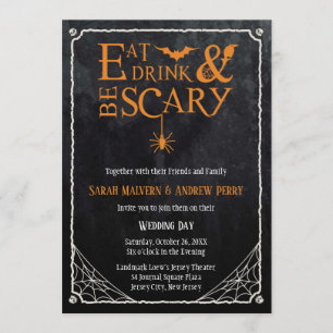 Eat, Drink and Be Scary Halloween Wedding Invite