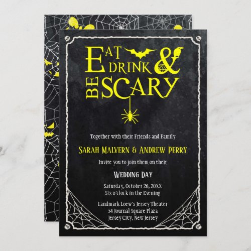 Eat Drink and Be Scary Halloween Wedding Invite