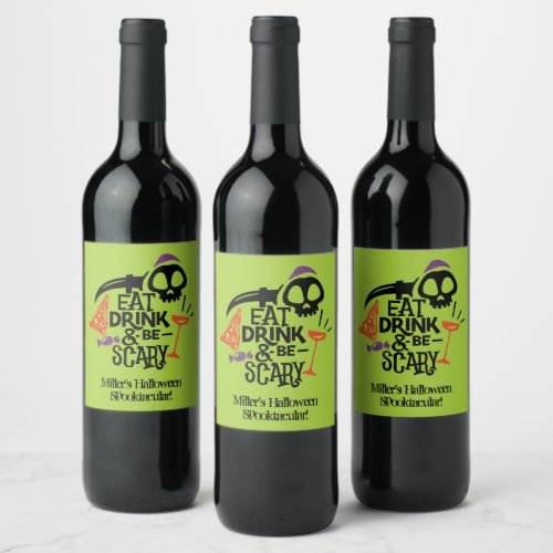 Eat Drink and Be Scary Halloween Wine Label