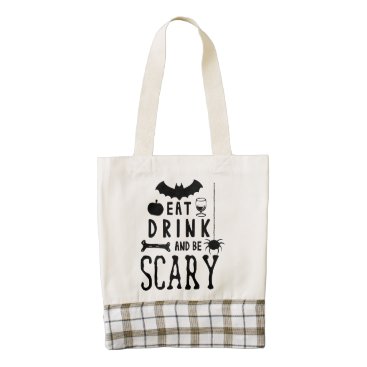 eat drink and be scary halloween zazzle HEART tote bag