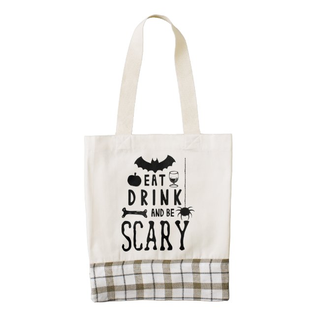 eat drink and be scary halloween zazzle HEART tote bag (Front)