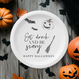 Eat Drink And Be Scary   Happy Halloween Paper Plates