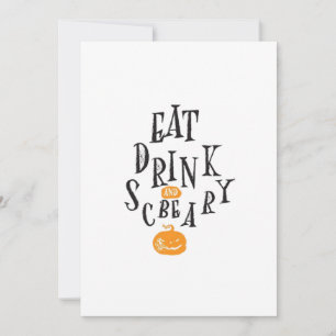 Eat Drink And Be Scary Happy Halloween Vintage Coo Holiday Card