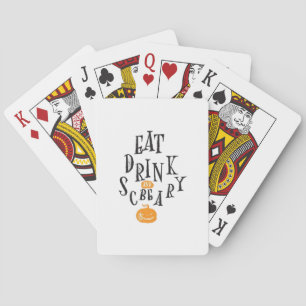 Eat Drink And Be Scary Happy Halloween Vintage Coo Poker Cards