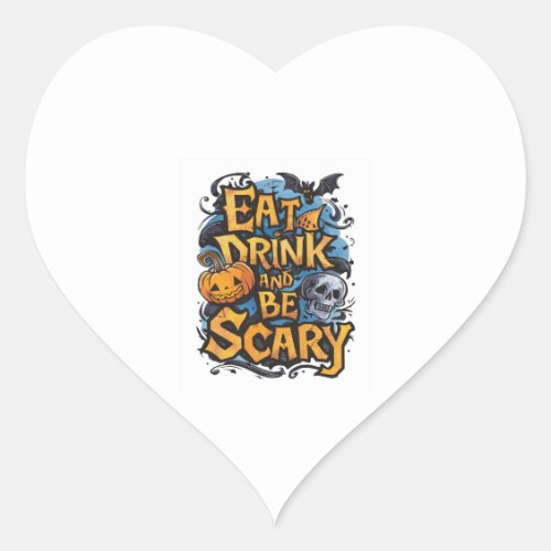 Eat Drink and Be Scary Heart Sticker