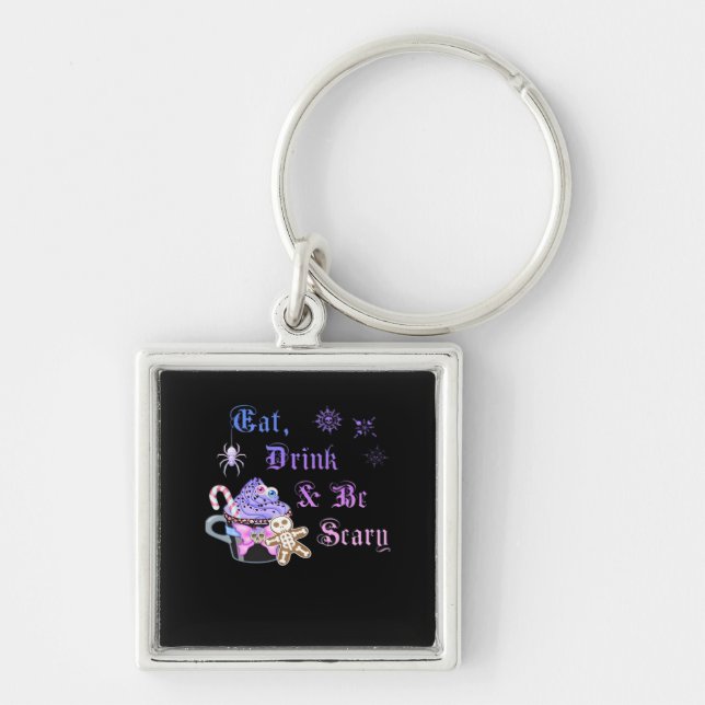 Eat Drink And Be Scary Hexmas Cool Unique Style Keychain (Front)
