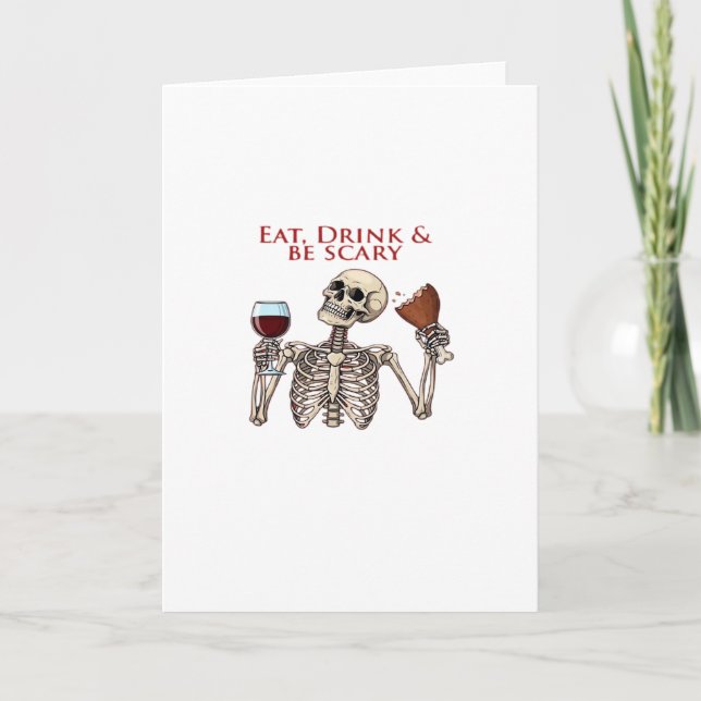 Eat Drink And Be Scary Minimal Clean Card (Front)