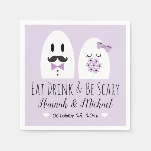 Eat Drink and Be Scary Napkins Ghost Wedding