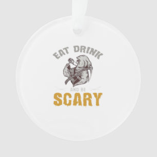 Eat Drink And Be Scary Reaper Minimal Clean Ornament
