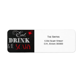 Eat Drink and be scary red Halloween label