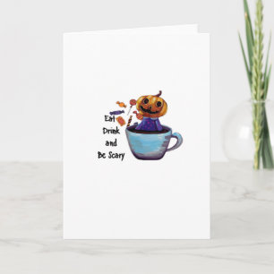Eat Drink And Be Scary Retro Classic Card