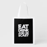 Eat Drink And Be Scary Retro Classic Grocery Bag