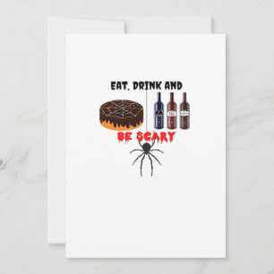 Eat Drink And Be Scary Retro Classic Holiday Card