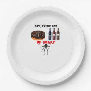 Eat Drink And Be Scary Retro Classic Paper Plates