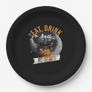 Eat Drink And Be Scary Retro Classic Paper Plates