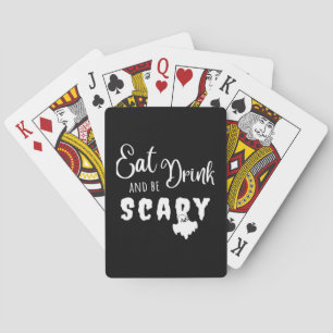 Eat Drink And Be Scary Retro Graphic Poker Cards