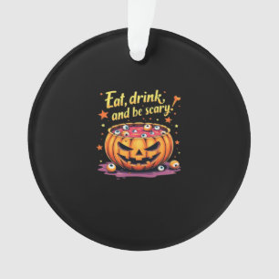 Eat Drink And Be Scary Scary Movie Night Halloween Ornament