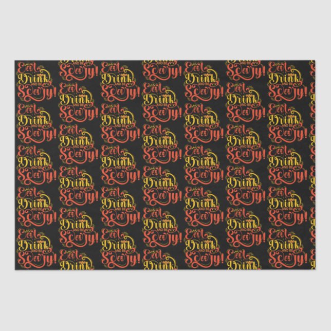 Eat Drink and be Scary-Text Design Pattern Tissue Paper (Front)