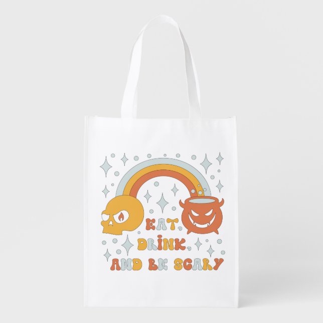 Eat Drink and Be Scary Trick or Treat Tote (Front)