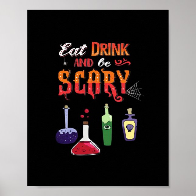 Eat Drink And Be Scary Vintage Art Poster (Front)