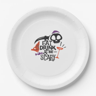Eat Drink And Be Scary Vintage Graphic Paper Plates
