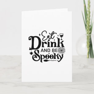 Eat Drink And Be Spooky Retro Classic Card