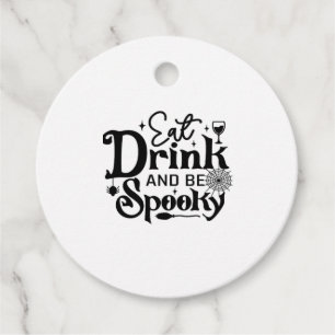 Eat Drink And Be Spooky Retro Classic Favor Tags