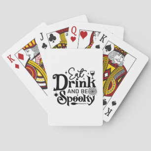 Eat Drink And Be Spooky Retro Classic Poker Cards
