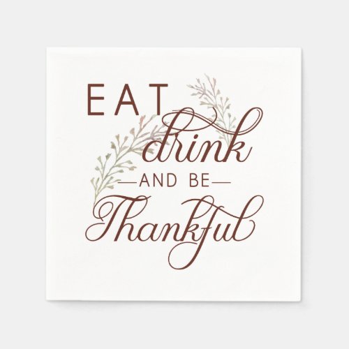 eat drink and be thankful paper napkins