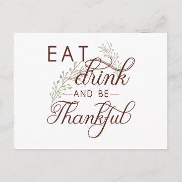eat drink and be thankful postcard