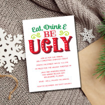 Eat, Drink and Be Ugly Christmas Sweater Party Invitation