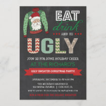 Eat Drink and be Ugly Sweater Christmas Party Invitation