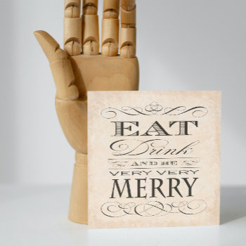 Eat Drink And Be Very Very Merry Anniversary Invitation by AntiqueImages at Zazzle